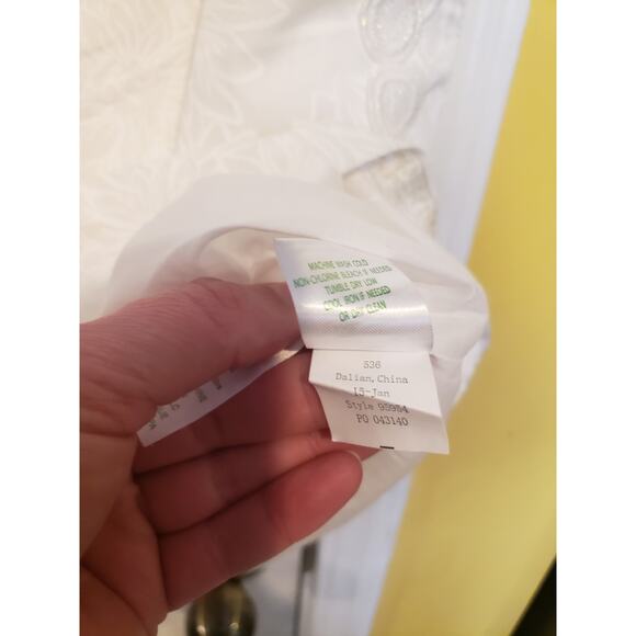 Lilly Pulitzer Shift Dress Resort White Floral Size 0 Mini Embellished - Picture 15 of 15